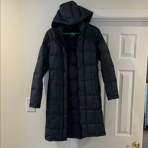 The North Face Women’s Blue Hooded Quilted Long Coat